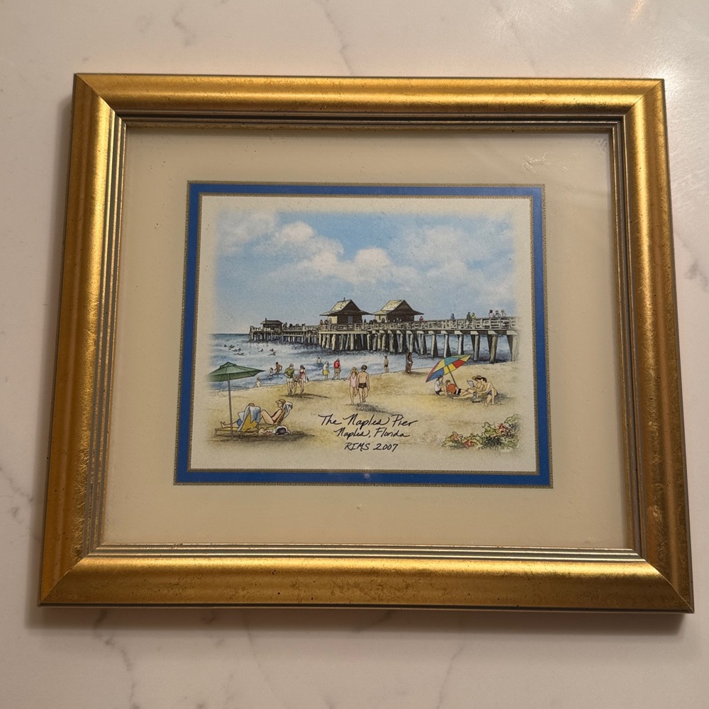 Naples Pier Print Framed 2007 - Picture 2 of 8